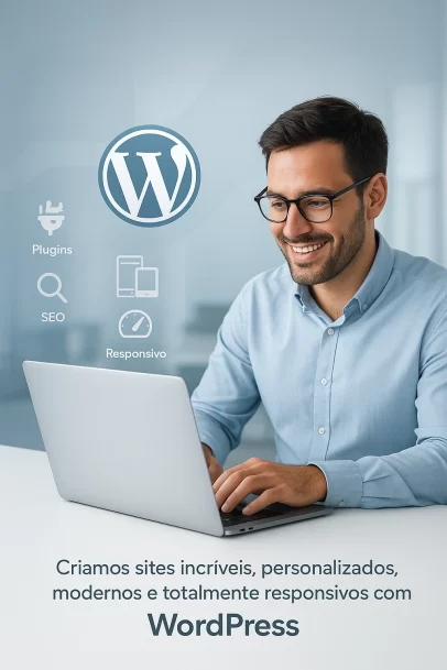 Nós criamos sites em WordPress personalizados, modernos e totalmente responsivos para o seu negócio crescer na internet!